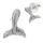 925 Sterling Silver Ear Studs - Fin