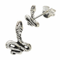 Silver Stud Earrings - Snake