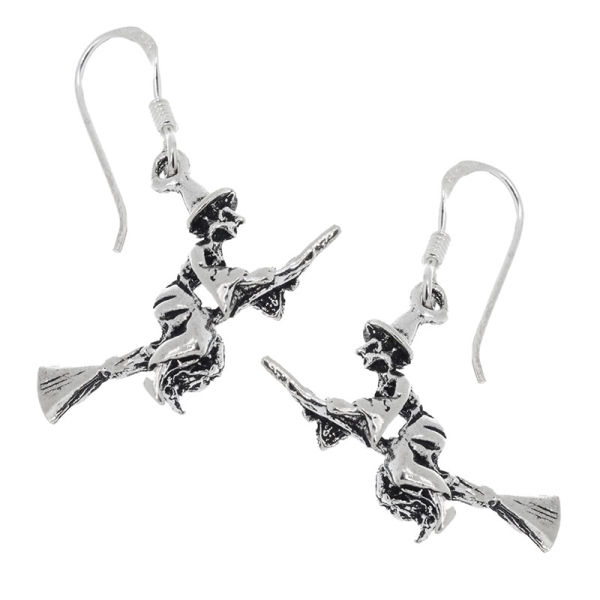 925 Sterling Silver Earrings - Witch