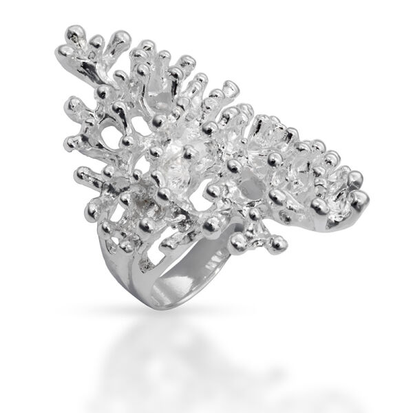 925 Sterling Silberring - Koralle