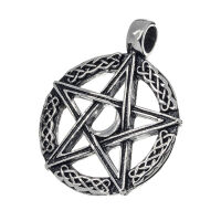 Stainless Steel Pendant – Pentagram with Woven...