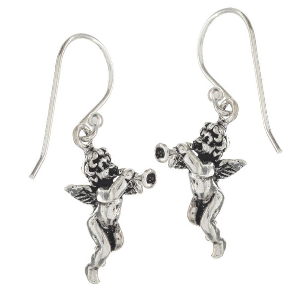 Ohrhänger 925er Sterling Silber- Engel mit Trompete