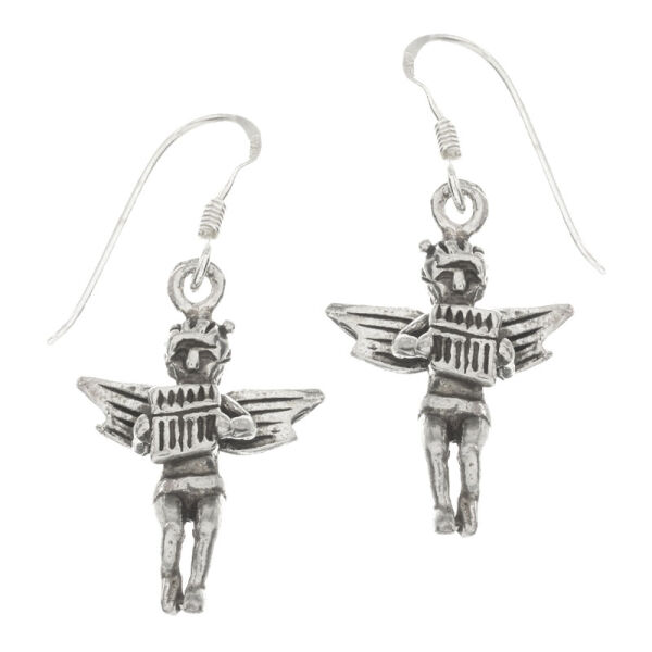 Ohrhänger 925er Sterling Silber- Engel mit Panflöte