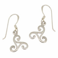 925 Sterling Silver Drop Earrings – Triskele with...