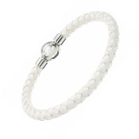 Leather bracelet with stainless steel magnetic clasp