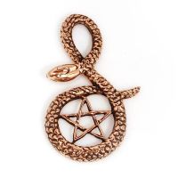 Bronzeanhänger - Schlange mit Pentagramm