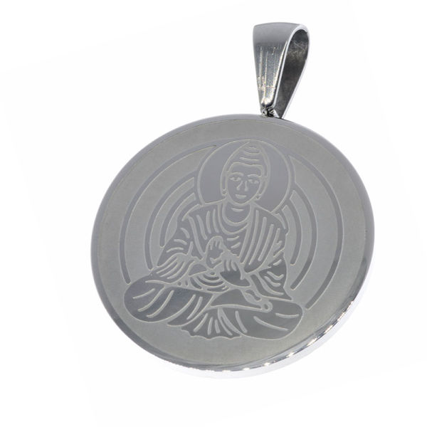 Edelstahlanhänger - Buddha Amulett