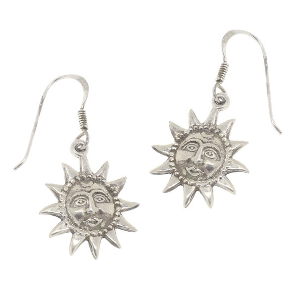 Silver Earrings - Sun