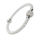 Leather bracelet with magnetic clasp/white - glitter ball