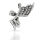 925 Sterling Silver Pendant – Seated Lekabel Angel with Large Wing