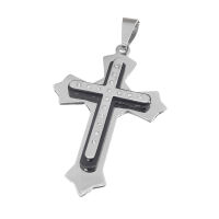Edelstahlanhänger - Mehrschichtiges Statementkreuz