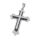 Edelstahlanhänger – Mehrlagiges Kreuz mit Zirkonia