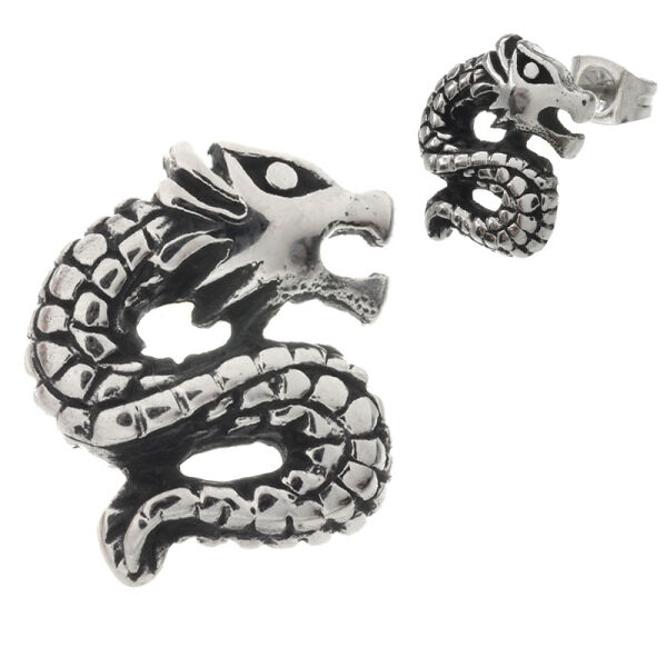 Edelstahlohrstecker - Drachen