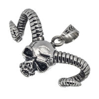 Stainless Steel Pendant – Skull with Widely Curving...