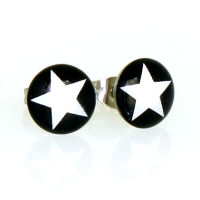 Stainless steel stud earrings - star