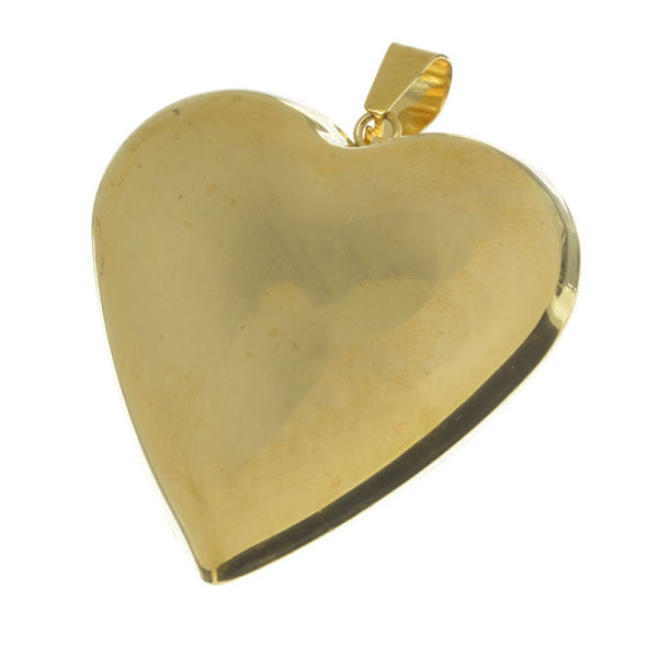 Edelstahlanhänger - Herz - goldfarben
