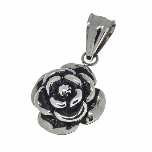 Edelstahlanhänger - Blüte - Rose