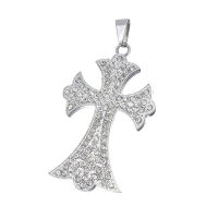 Stainless Steel Pendant – Curved Cross with Dense...
