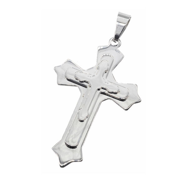 Edelstahlanhänger - großes Statementkreuz