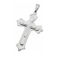 Edelstahlanhänger - großes Statementkreuz