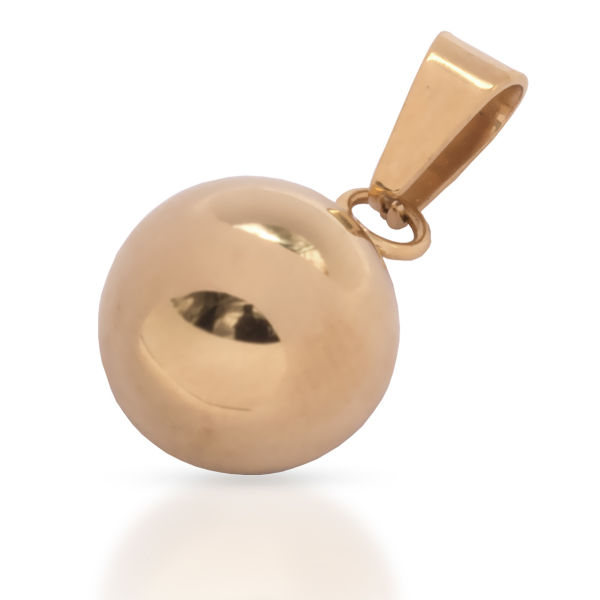Edelstahlanhänger - Halbkugel PVD-Gold 12 mm