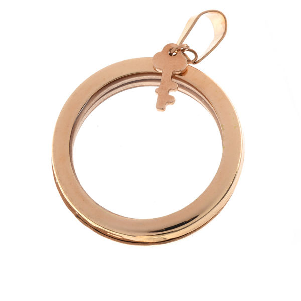 Edelstahlanhänger - Medaillon zum Öffnen mit Magnetverschluß PVD-Rosegold