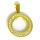 Edelstahlanhänger - Medaillon mit Steinen - aufschraubbar - PVD-Gold 22,5 mm