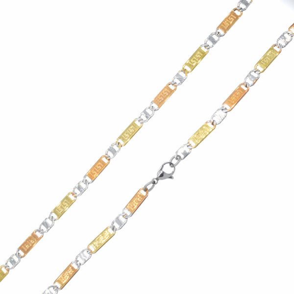 0,5 cm Edelstahlkette dreifarbig