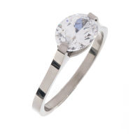 Edelstahlring/Cubik Zirkonia
