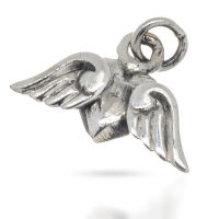 925 Sterling Silberanhänger - geflügeltes Herz