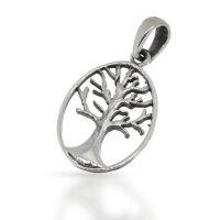 Oval Yggdrasil Pendant in 925 Sterling Silver