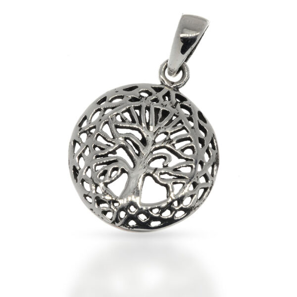 Tree of Life Pendant “Envy” with Knotted Border in 925 Sterling Silver