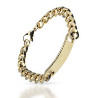 Edelstahlarmband mit Gravurplatte - PVD-Gold