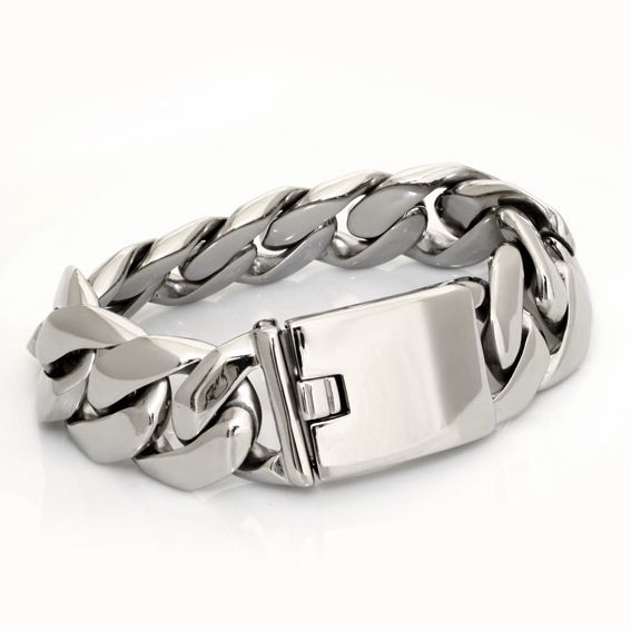 Edelstahl Panzerarmband massiv