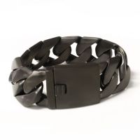 Edelstahlarmband - Panzerarmband - schwarz matt