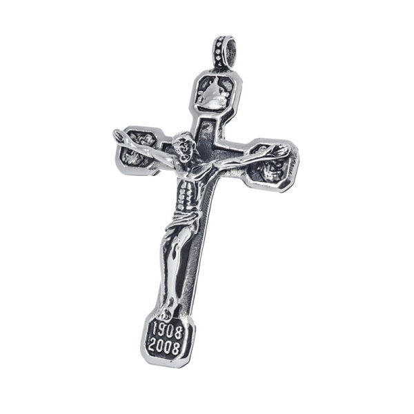 Stainless Steel Pendant – Crucifix with Relief Details