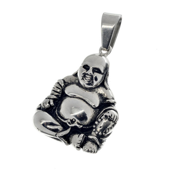 Edelstahlanhänger - Buddha Stahl