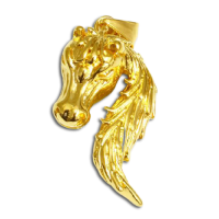 Edelstahlanhänger - Pferdekopf PVD-Gold