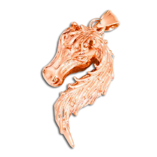 Edelstahlanhänger - Pferdekopf Rosegold