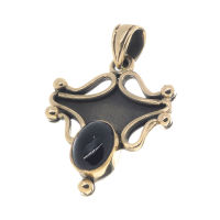 Bronzeanhänger - Filligran mit Stein Onyx