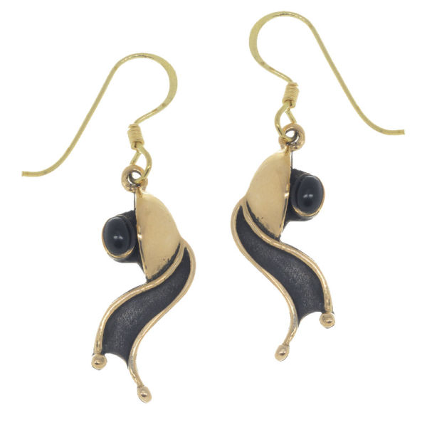 Bronzeohrringe Onyx