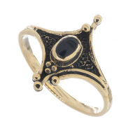 Bronze ring - Black stone 62 (19,7 Ø) 09 US