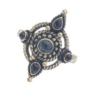 Bronze ring - Black stones 60 (19,1 Ø) 09 US