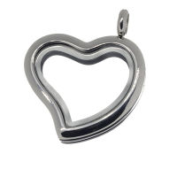 Stainless steel pendant - locket heart with magnetic clasp