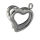 Stainless Steel Pendant – Open-Frame Heart Locket with Magnetic Closure