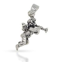 925 Sterling Silberanhänger - Engel mit Trompete