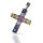 925 Sterling Silver Pendant - Cross with Multicolored...