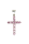 925 Sterling Silberanhänger - Kreuz mit c/z Dunkelrot
