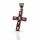 925 Sterling Silberanhänger - Kreuz  Granat dunkelrot