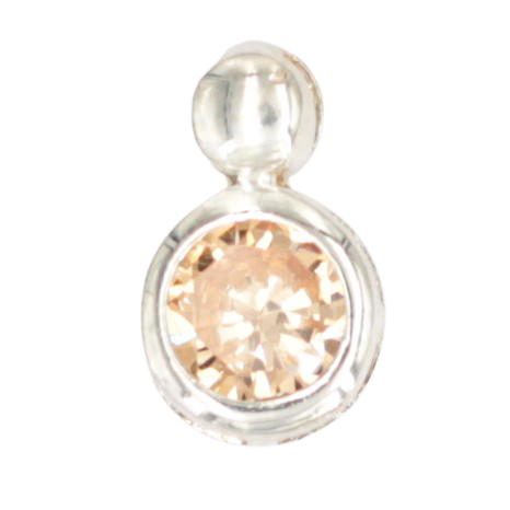 925 Sterling Silberanhänger - mit c/z rund Champanger